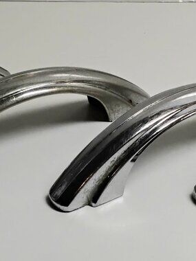 “2 / SWII0 / CANADA Vintage Art Deco 1950s Drawer , Cab. Chrome pulls handles 4"